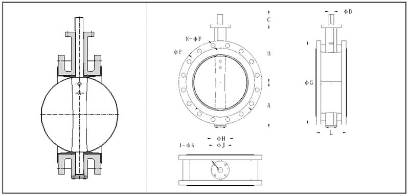 double flanged butterfly valve